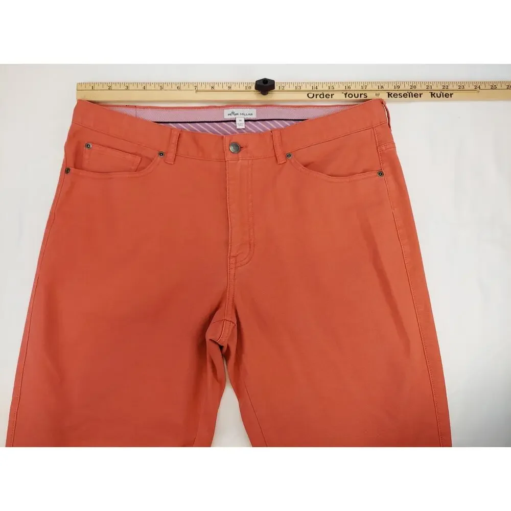 Peter Millar Mens Vintage Canvas 5-Pocket Salmon Chino Golf Pant Ms19B86 36x28